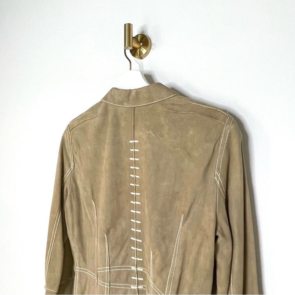 Jacket | Carlisle Camel Suede Trench Contrast Stitching | Western Boho Per Se 6 - Picture 8 of 16